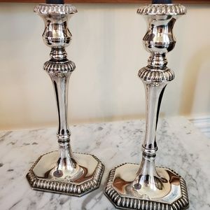 A pair of Silver Plated Candle Sticks